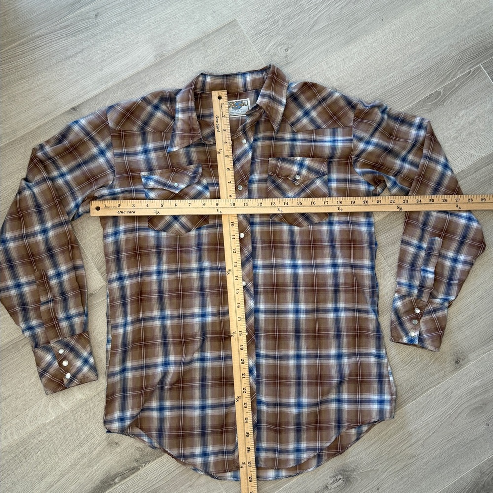 Vintage Double S Western Shirt with Pearl Snaps Large